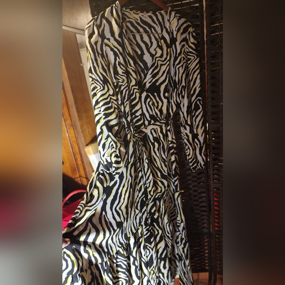 Macy's Bar III Zebra Print Maxi Wrap Dress - Picture 3 of 6